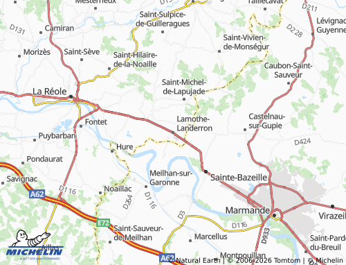 MICHELIN Lamothe-Landerron map - ViaMichelin