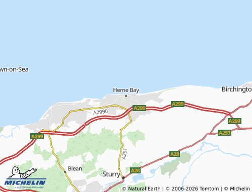 Carte MICHELIN Herne Bay - ViaMichelin
