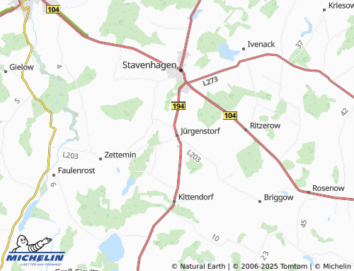 MICHELIN Jürgenstorf map - ViaMichelin