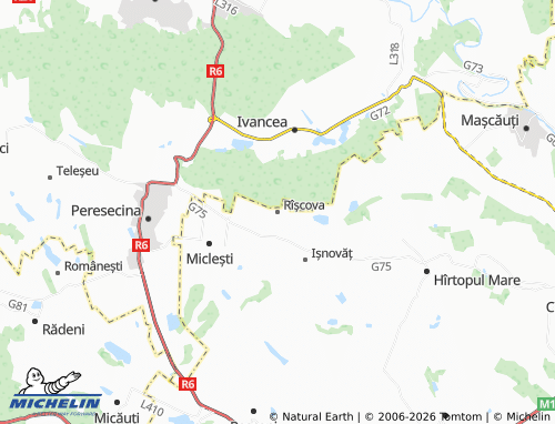 Mappa MICHELIN Rîșcova - ViaMichelin
