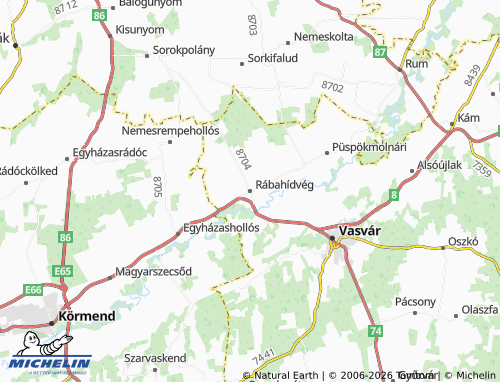 Mapa MICHELIN Rábahídvég - ViaMichelin