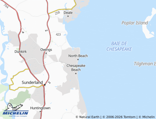 Carte MICHELIN North Beach - ViaMichelin