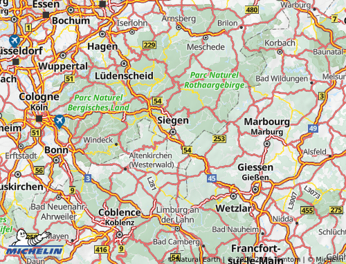 MICHELIN Siegen-Wittgenstein map - ViaMichelin