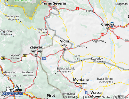 MICHELIN Vidin map - ViaMichelin