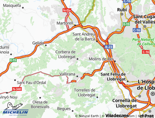 Mapa MICHELIN Corbera de Llobregat - ViaMichelin