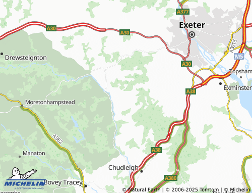 MICHELIN-Landkarte Doddiscombsleigh - ViaMichelin