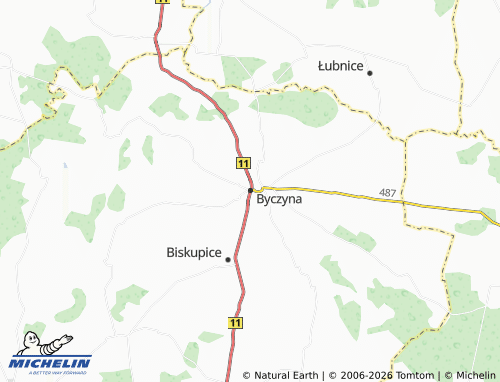 MICHELIN Byczyna map - ViaMichelin