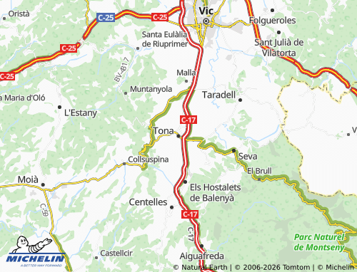 Carte MICHELIN Tona - ViaMichelin