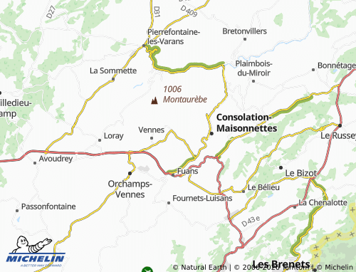 MICHELIN Guyans-Vennes map - ViaMichelin