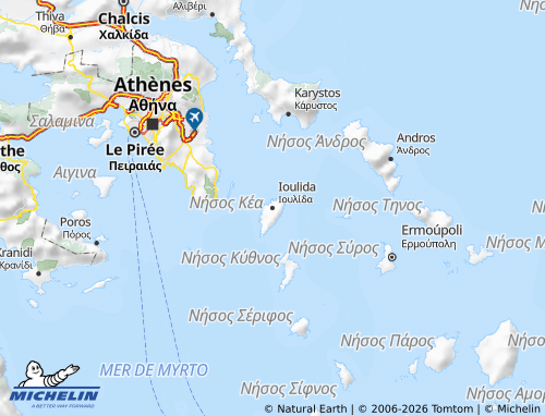 Carte MICHELIN Kea-Kythnos - ViaMichelin
