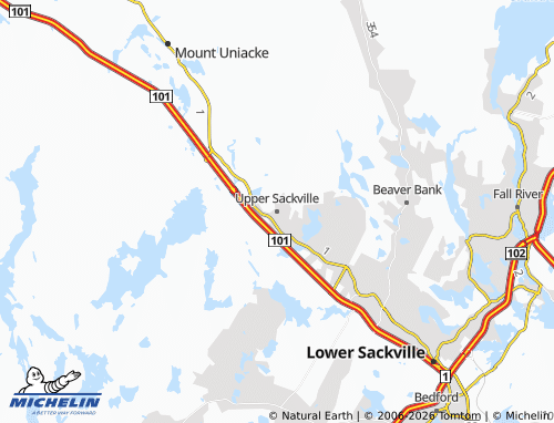 Mapa MICHELIN Upper Sackville - ViaMichelin