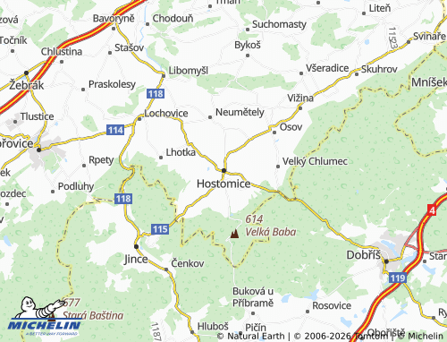 Mappa MICHELIN Hostomice - ViaMichelin