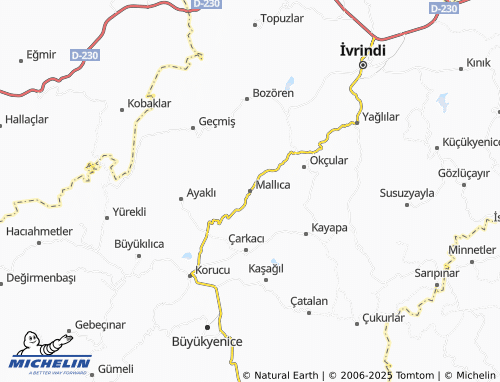 MICHELIN-Landkarte Mallıca - ViaMichelin