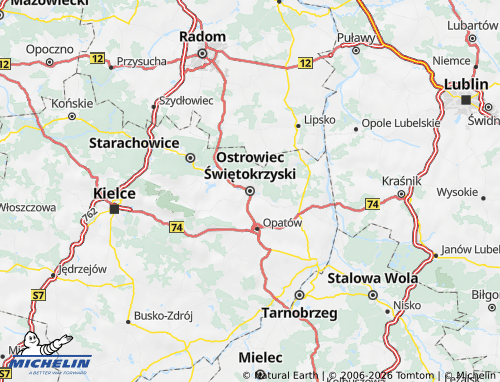 Mapa MICHELIN Ostrowiecki - ViaMichelin