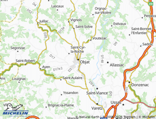 Mappa MICHELIN Objat - ViaMichelin