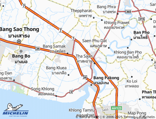 MICHELIN Bang Wua map - ViaMichelin