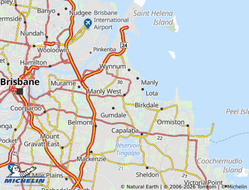Mappa MICHELIN Manly West - ViaMichelin