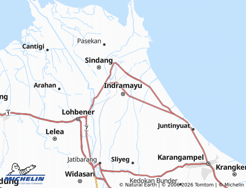 MICHELIN-Landkarte Indramayu - ViaMichelin