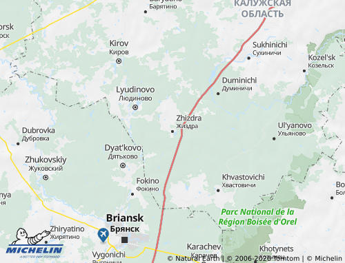 Carte MICHELIN Zhizdrinskiy rayon - ViaMichelin