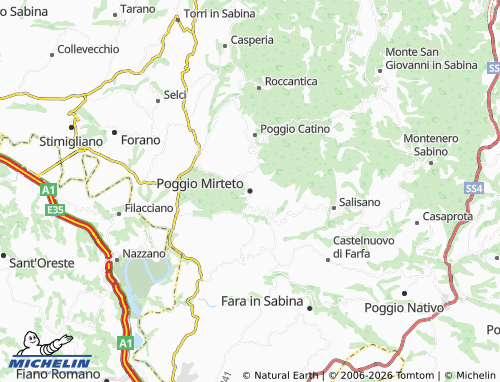 MICHELIN Poggio Mirteto map - ViaMichelin