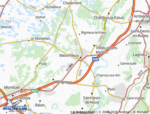 MICHELIN Pérouges map - ViaMichelin