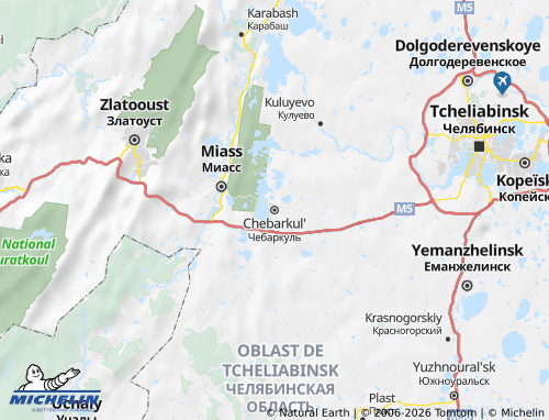 MICHELIN-Landkarte Tschebarkul - ViaMichelin