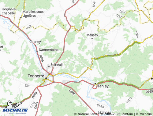 MICHELIN Molosmes map - ViaMichelin