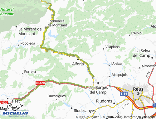 Mappa MICHELIN Alforja - ViaMichelin