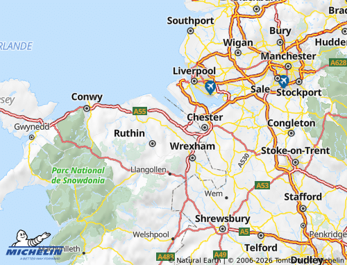 Mappa MICHELIN Flintshire - ViaMichelin