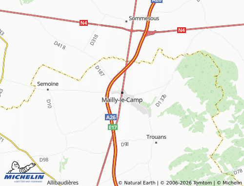 Mappa MICHELIN Mailly-le-Camp - ViaMichelin