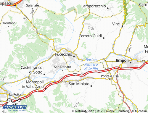 Kaart MICHELIN Fucecchio - ViaMichelin