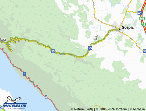 Mapa MICHELIN Brušane - ViaMichelin