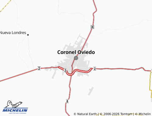 MICHELIN Coronel Oviedo map - ViaMichelin