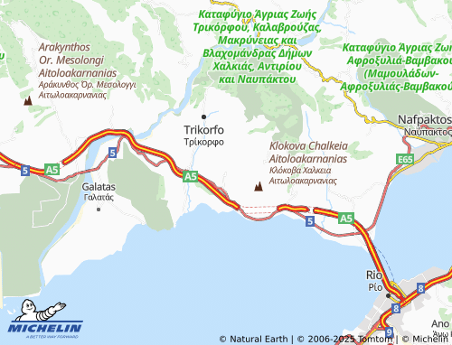 MICHELIN Kato Kalavrouza map - ViaMichelin