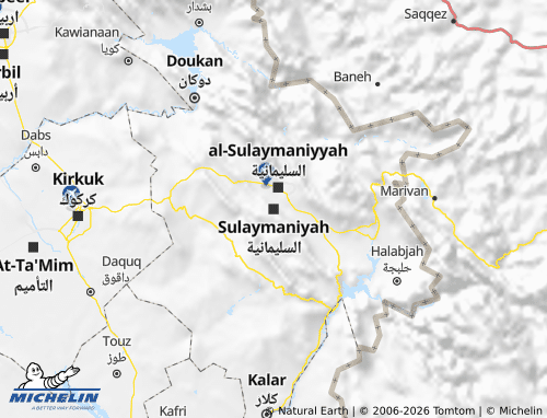 MICHELIN Sulaymaniyah map - ViaMichelin