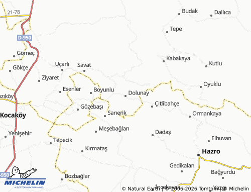 MICHELIN Dolunay map - ViaMichelin