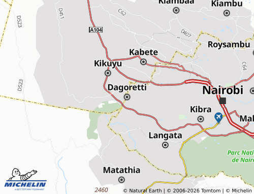 MICHELIN Dagoretti map - ViaMichelin
