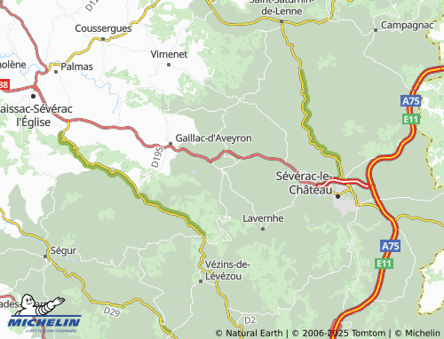 MICHELIN Recoules-Prévinquières map - ViaMichelin