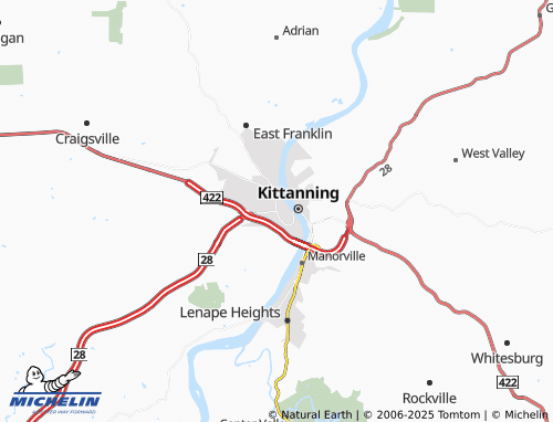 MICHELIN-Landkarte West Kittanning - ViaMichelin
