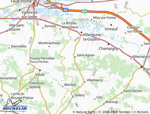 MICHELIN Saint-Agnan map - ViaMichelin