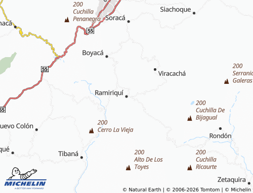 MICHELIN-Landkarte Ramiriquí - ViaMichelin