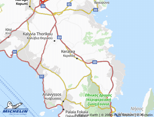 Mapa MICHELIN Keratea - ViaMichelin