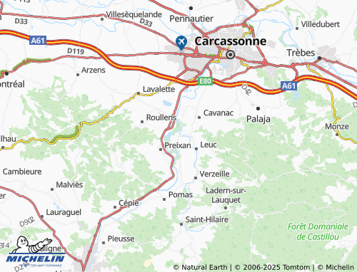 MICHELIN Couffoulens map - ViaMichelin