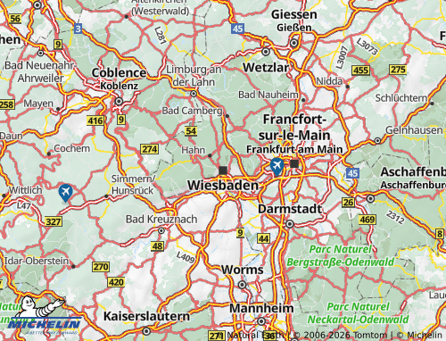 Mapa MICHELIN Hesse - ViaMichelin