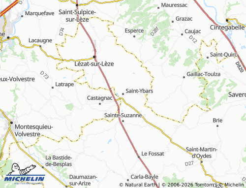 Mapa MICHELIN Saint-Ybars - ViaMichelin