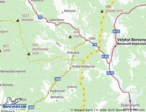 MICHELIN-Landkarte Dúbrava - ViaMichelin
