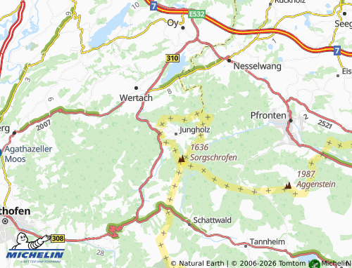 MICHELIN-Landkarte Jungholz - ViaMichelin