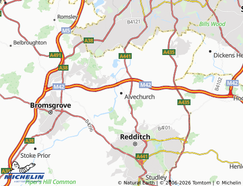 Carte MICHELIN Alvechurch - ViaMichelin
