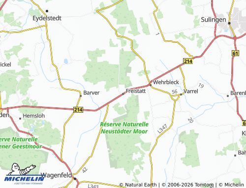 MICHELIN Freistatt map - ViaMichelin