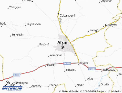 MICHELIN Pınarbaşı map - ViaMichelin